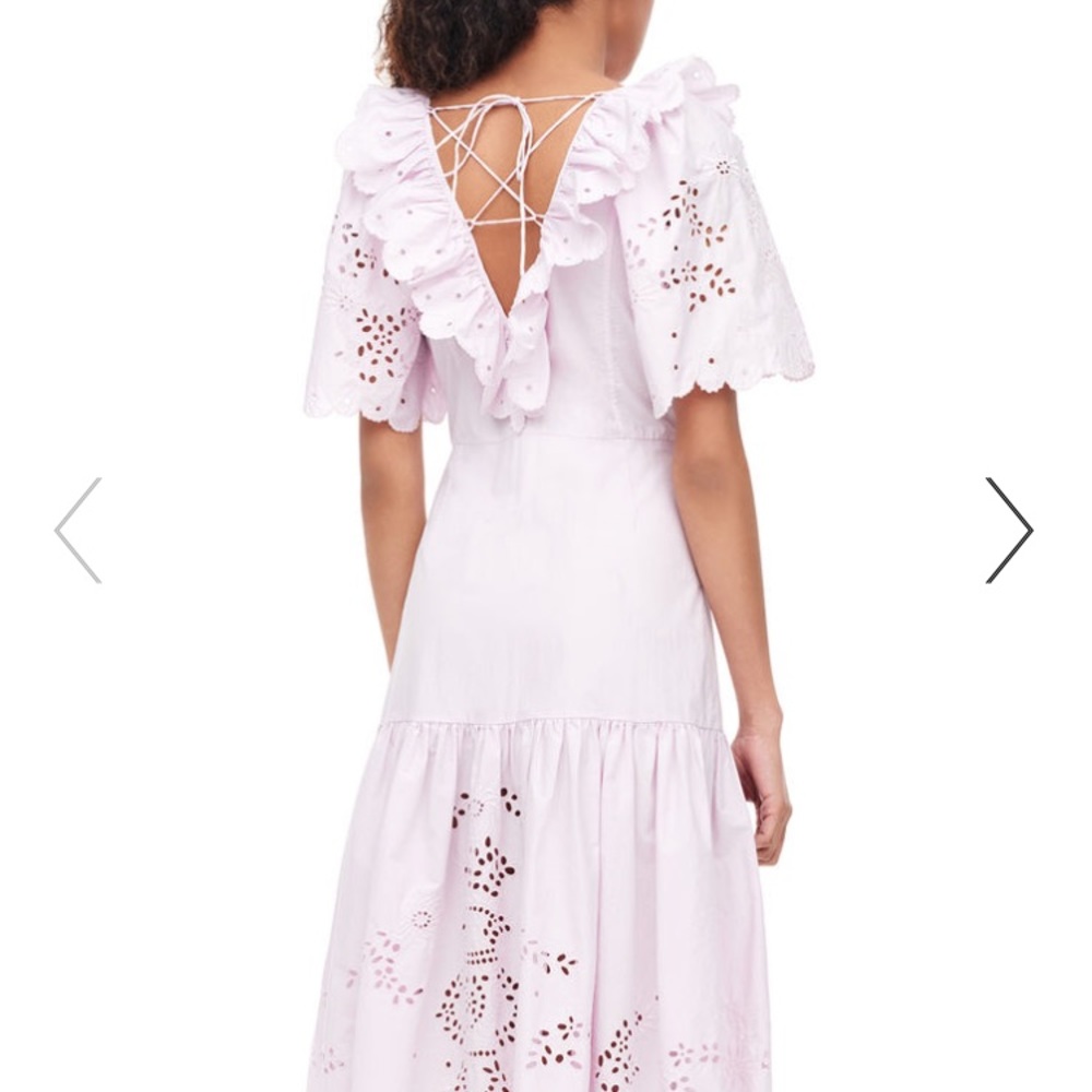 Sold Rebecca Taylor Lilac Flare Cotton Midi Dress - Picture 4 of 8